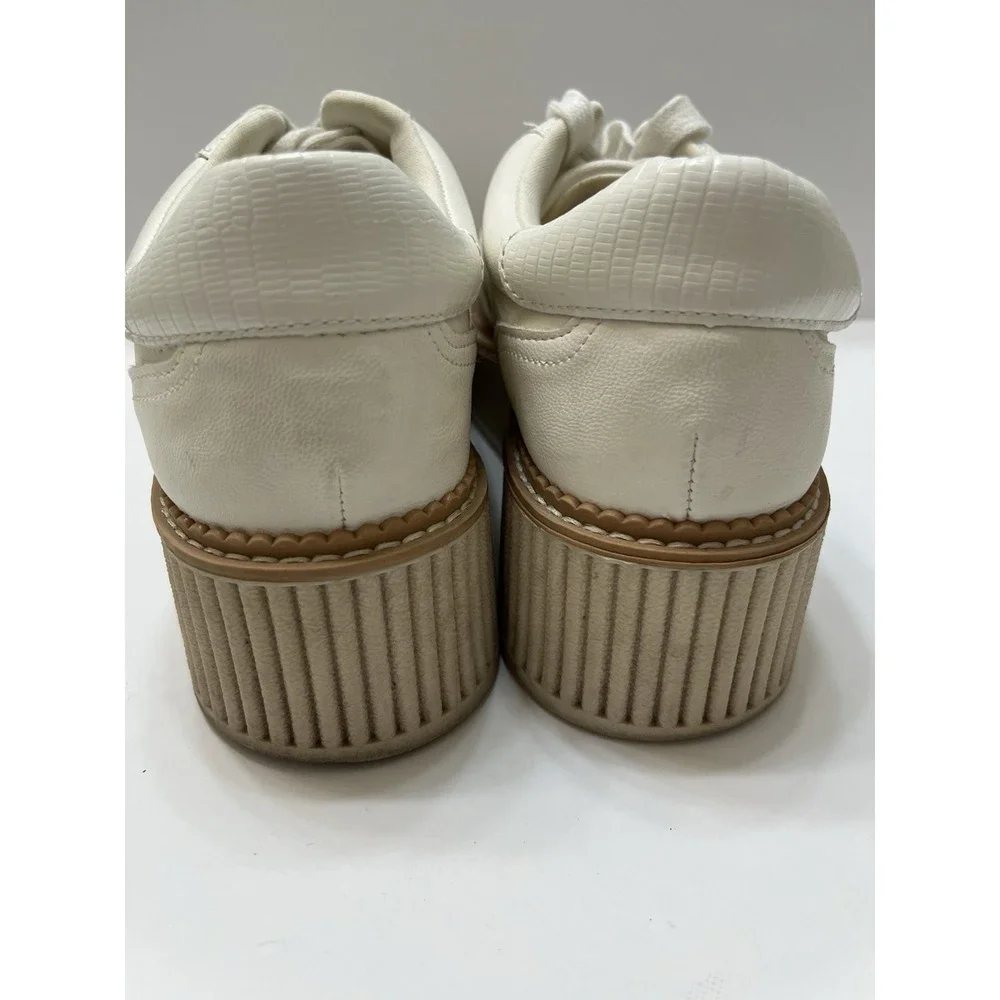 DV Dolce Vita Women's Brin Bubble Platform Sneakers Cream/Ivory Lace Up Size 8.5